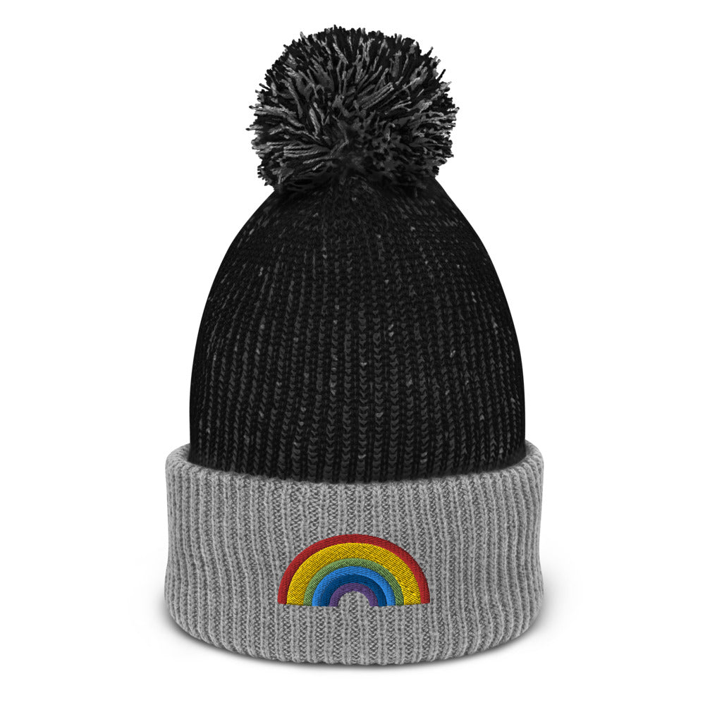 speckled-pom-pom-beanie-black-  display picture 1