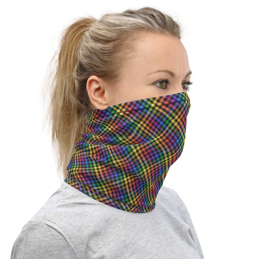 Rainbow Collection: Gingham Rainbow Neck Gaiter