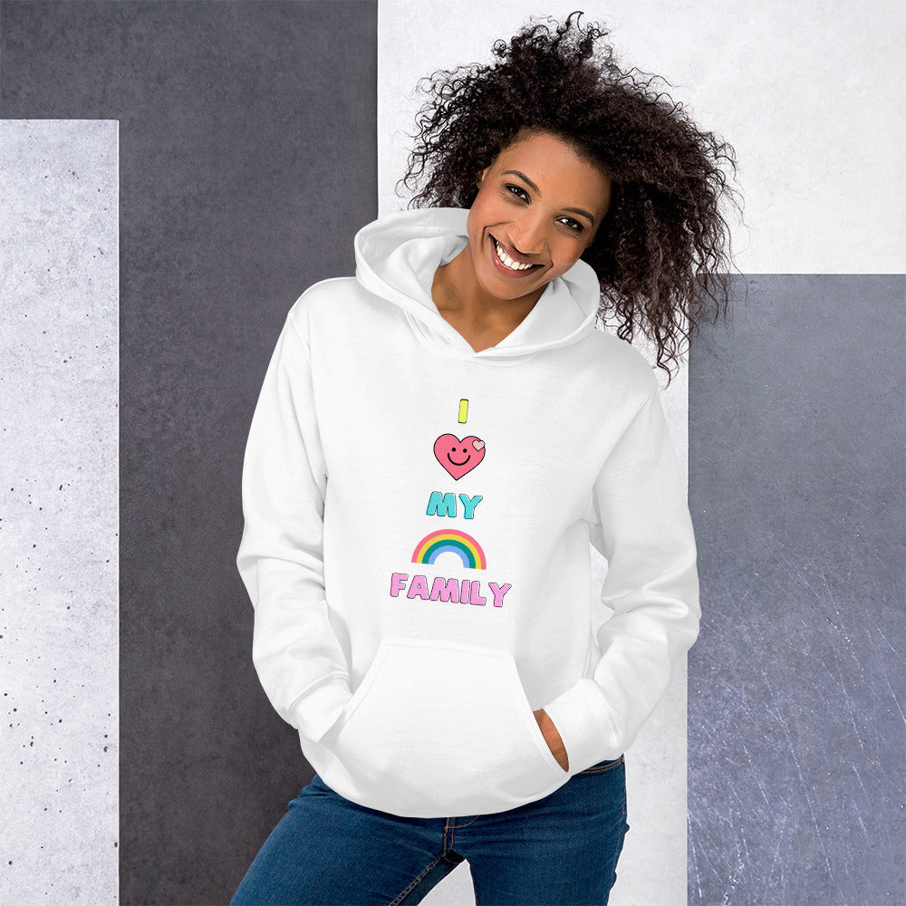 I LOVE MY RAINBOW FAMILY: Adult Unisex Hoodie