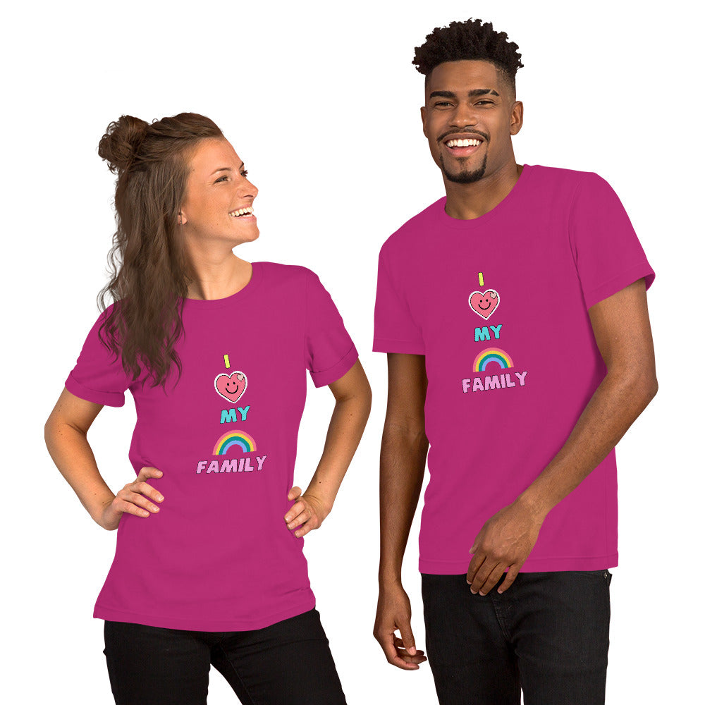 I LOVE MY RAINBOW FAMILY - Short-Sleeve Unisex T-Shirt