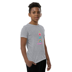 I LOVE MY RAINBOW FAMILY: Youth Short Sleeve T-Shirt